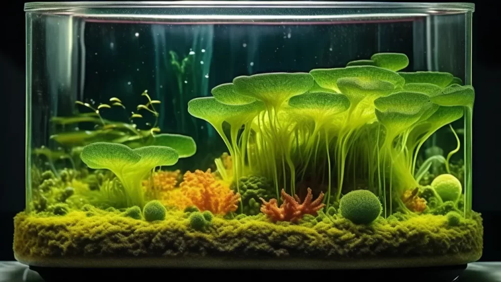 a lot of algaes grows in the fish tank