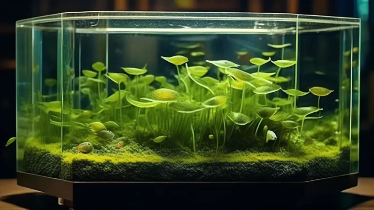 fish tank algae view